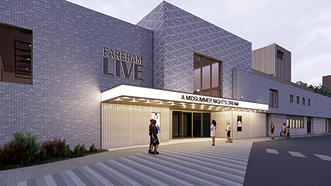 Artist's impression of new Fareham Live theatre exterior