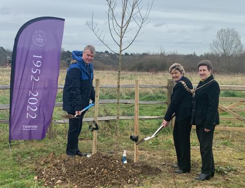 The first tree is planted at The Queen's Copse