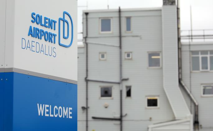 Welcome to Solent Airport, Daedalus sign